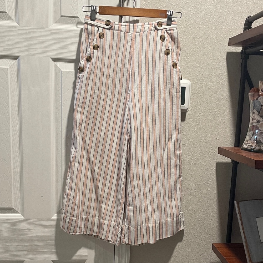 American Eagle Outfitters Striped Cropped Wide Leg Pants